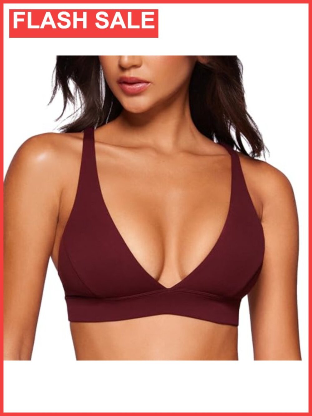 Butterluxe Deep V Neck Sports Bra Criss Cross Back Yoga
